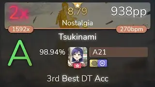 A21 | Wakeshima Kanon - Tsukinami [Nostalgia] +HDDT 98.94% {938pp 2❌} - osu!
