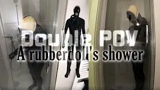 Rubberdoll's shower (double POV) #latex #showert #gasmask #latexdoll #latexaddict #latexfashion