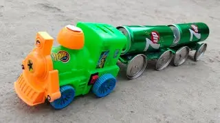How To Make Mini Toy Train With 7Up Soda Can 🚂🚃