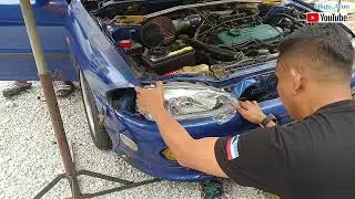 Proton Wira Tukar Lampu Depan || Lampu lama ganti baru LED 