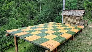 25 days: Ly Thuong builds bamboo house for guinea pigs and drying floor #bamboohouse