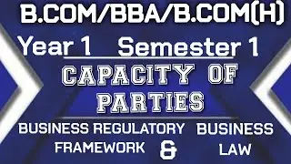 Capacity of parties|chapter 4 | Business law& Business Regulatory framework | B,com, BBA, B.com(H)
