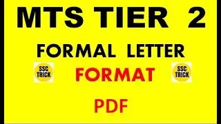 FORMAL LETTER FORMAT | SSC MTS TIER 2 PREPARATION | SSC MTS DESCRIPTIVE PREPARATION |