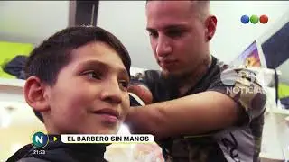 Gabriel nació sin manos y hace cortes de pelo de diseño – Telefe Noticias