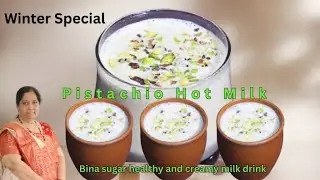 Pistachio Hot Milk | Bina sugar Healthy Energy Drink | Winter Special | VS Cooking Studio