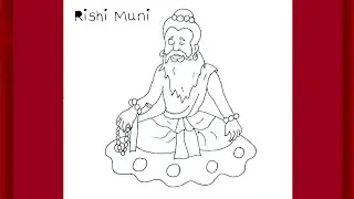 How to draw Rishi Muni easily by pen (Easy drawing)