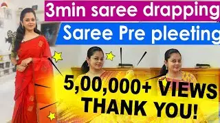 How to pre pleet saree | drape saree in 3mins