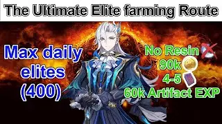 [4.4] The Ultimate Genshin Impact 400 Elite Mob farming Route. FREE Mora and Artifact/Character EXP