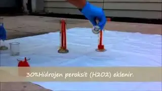 Hidrojen Peroksit Potasyum İyod&uuml;r K&ouml;p&uuml;k Deneyi