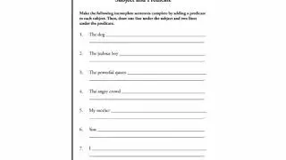 Subject Predicate Practice