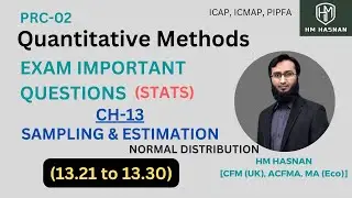 PRC-2 STAT (CH-13) SAMPLING & ESTIMATION I 13.21 to 13.30 l Exam Important Questions l Discussion.
