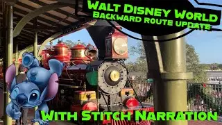 FULL Ride on Disney World&rsquo;s NEW BACKWARDS Train Route! Stitch Narrates the Magic + Kids Reaction