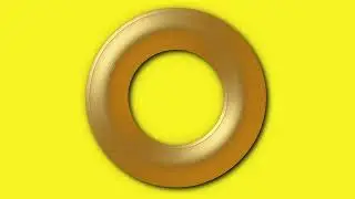 1 STUNDE GELBER BILDSCHIRM MIT GOLDFARBEM RING, GOLDFARBEM KREIS, GOLDFARBEM RING