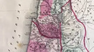 Palestine Holy Land Jerusalem 1864 Johnson & Ward decorative old map