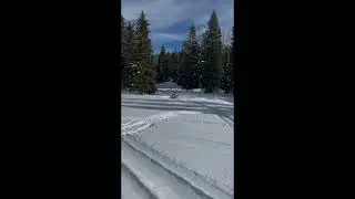 Snowmobiling wipeout in Duck Creek Utah