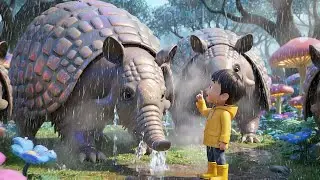 Five Little Armadillos Dancing on the Rain | Kids Songs & Nursery Rhymes