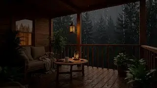 Forest Cabin Rainstorm | Thunder and Rain for Relaxation and Sleep, Rain Sounds for Sleeping