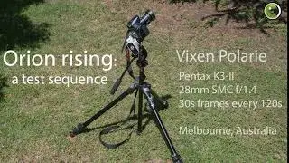 Orion rising: very short test sequence using a Vixen Polarie
