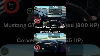 Mustang GT 800 HP vs Chevy Corvette E Ray 655 HP #mustang #ford #corvette #drag #race #chevy #cars
