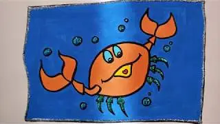 How to draw a crab crab glitter drawing and coloring pages Learn colors for toddlers and kids
