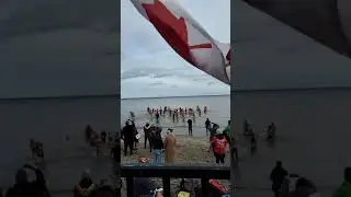 Wave 4of4 Family & Volunteers Oakville's Courage Polar Bear Dip 40th Anniversary New Year's Day 2025