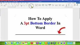 How to Apply 3pt Bottom Border in Word