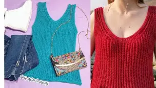 blusa tejida  a dos agujas o dos palitos  para mujer de media temporada- verano