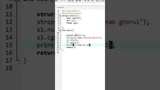 Structure in C language #shorts #clanguage #coding #programming
