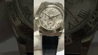 Rolex Cosmograph Daytona 40mm Meteorite Roman Dial Black Leather Strap White Gold 116519