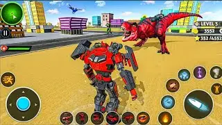 Dino Robot Transformation Jet Bike Car Dinosaur Robot Game New Mega Fight in City - Android Gameplay