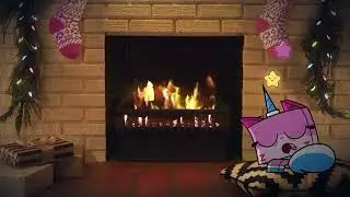 Relaxing Night With Unikitty With A Cozy Christmas Fireplace NO MUSIC 