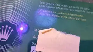 Rolex new warranty card 2020