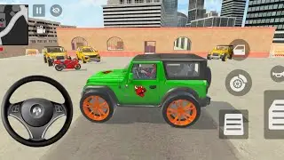 Car Bike Game: SpiderMan ordered an Indian Green Thar and drives a new Indian Police Gadi in Game