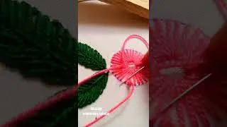 A cute flower 🌷 #embroiderystitches #embroiderytutorial #handcrafted #تطريزيدوي #تطريز #easystitch