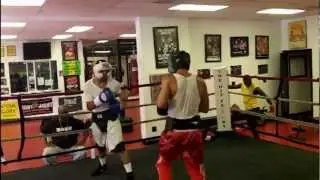 Sparring at the H.I.T. Factory: Luis Arias (Amateur champ) vs. Adam Trupish (11-0, 8 KO's)