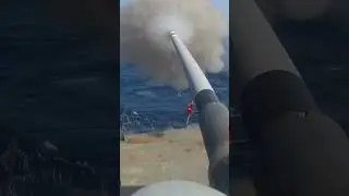 USS Milius (DDG 69) Fires the Mark 45 5-inch Light Weight Gun During a Live Fire Exercise