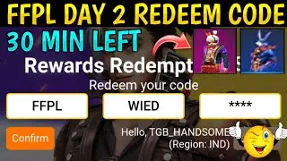 FFPL DAY 2 REDEEM CODE | FFPL DREAM TEAM REDEEM CODE TODAY | FREE FIRE NEW REDEEM CODE | VOK Gaming