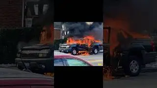 Warning ⛔️suv catches fire 🔥 firefighters 🚒 save the day @mr.saintall-bands4476 #popular #new