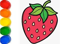 How To Draw Strawberry 🍓 ? Cute Strawberry Drawing || Fruit Drawing For Kids 