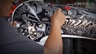 pasang stiker motor scoopy full body