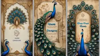 Peacock Theme Wedding Invitation | 3D wedding Invitation Template