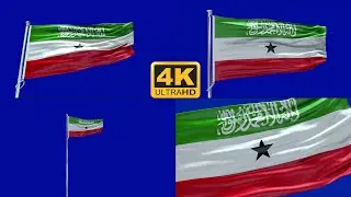 Somaliland flag blue screen 4k
