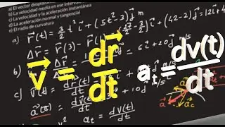 Velocidad instantánea, velocidad media, aceleración tangencial y normal.Derivadas.Ejercicio resuelto
