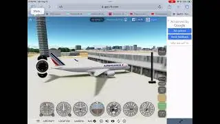 GeoFS flight simulator landing in Las Vegas w/Air France A350