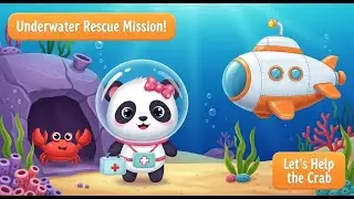 Ocean Adventure with Panda 🦀💦 | Cartoon for Kids #KidsCartoon #PandaAdventure #friendly #CrabRescue