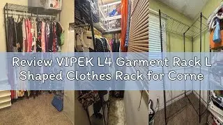 Review VIPEK L4 Garment Rack L Shaped Clothes Rack for Corner, Freestanding Portable Wardrobe Closet