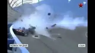 Михаил Алешин Российский автогонщик IndyCar попал в серьезную аварию