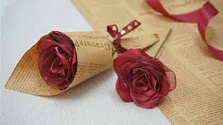 Easy Satin Ribbon Rose DIY | How to make Ribbon Flowers | Valentine's Day Gifts with Heart