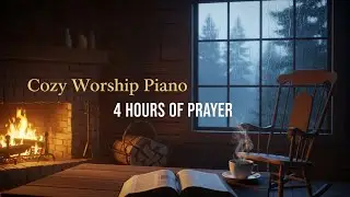 4 Hours of Prayer Piano by the Fireplace | Rainy Cabin Worship & Peace