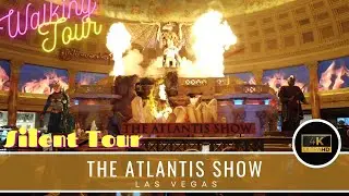 The Fall of Atlantis at Caesars Forum Shops - Las Vegas - Silent Waking Tour - 4K - Free Show